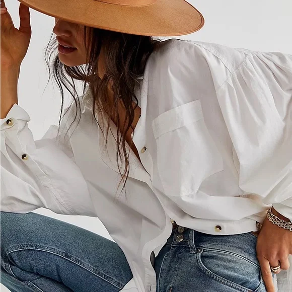 ✨HPx2✨ NWTS FP POPLIN TOP (M) - Picture 2 of 11